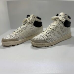 Adidas Top Ten Shoes Mens  Size 8 White Sneakers Snakeskin Hi Top Athletic